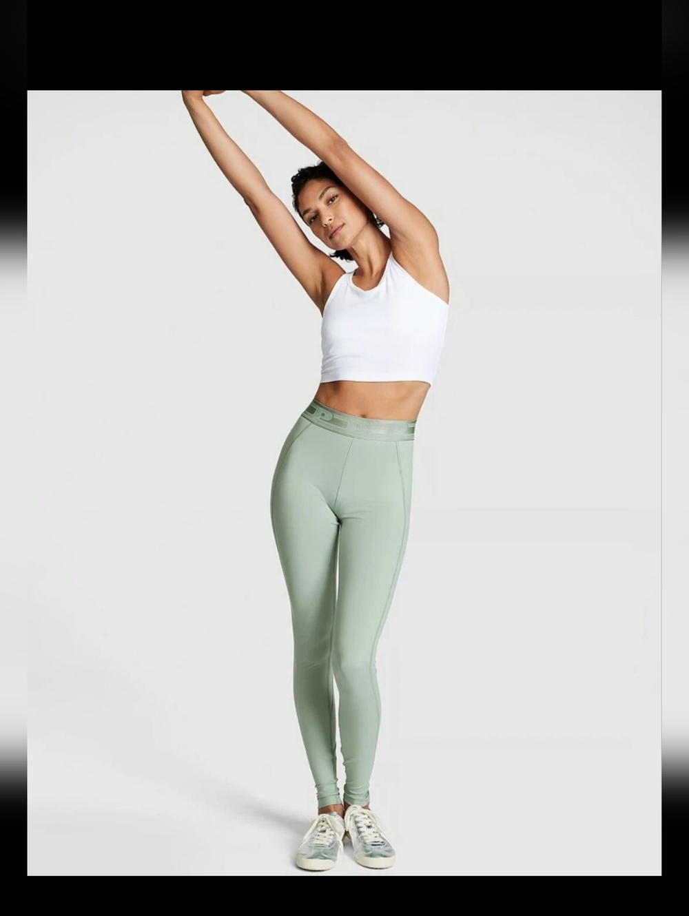 PINK High-Waist Sage Green Active Leggings